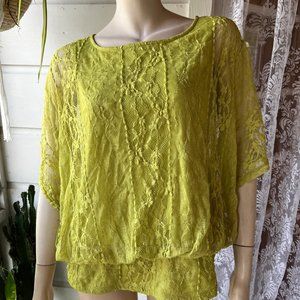 Apple green lace top - STYLE & CO